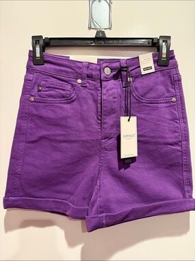 Judy Blue Vibrant Purple High-Rise Roll Cuff Jean Shorts